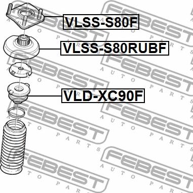 Febest VLSS-S80F - Опора стойки амортизатора, подушка autodnr.net