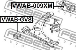 Febest VWAB-009XM - Сайлентблок, рычаг подвески колеса autodnr.net