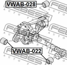 Febest VWAB-028 - Опора, диференціал autocars.com.ua