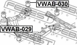 Febest VWAB-030 - Втулка, балка мосту autocars.com.ua