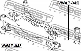 Febest VWAB-042 - Втулка, балка мосту autocars.com.ua