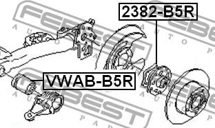 Febest VWAB-B5R - САЙЛЕНБЛОК ЗАДНЕЙ БАЛКИ VOLKSWAGEN PASSAT B5-B5 1997-2005 FEBEST autodnr.net