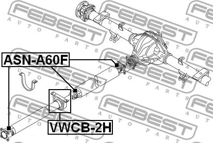 Febest VWCB-2H - Підвіска, карданний вал autocars.com.ua