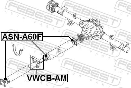 Febest VWCB-AM - Підвіска, карданний вал autocars.com.ua