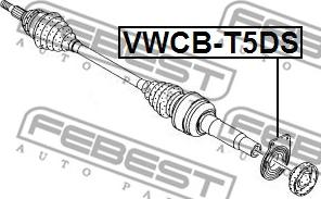 Febest VWCB-T5DS - Підшипник, приводний вал autocars.com.ua