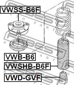 Febest VWD-GVF - Відбійник, буфер амортизатора autocars.com.ua