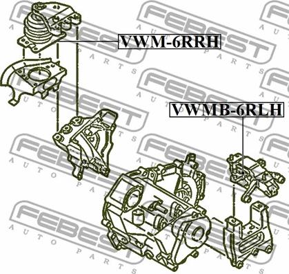 Febest VWMB-6RLH - Подушка, підвіска двигуна autocars.com.ua