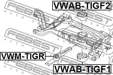 Febest VWM-TIGR - Подушка, опора, подвеска двигателя avtokuzovplus.com.ua