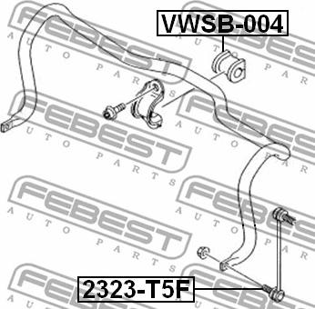 Febest VWSB-004 - Втулка стабілізатора autocars.com.ua