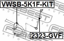 Febest VWSB-5K1F-KIT - Ремкомплект, підшипник стабілізатора autocars.com.ua