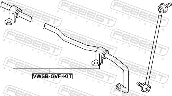 Febest VWSB-GVF-KIT - Кронштейн, підвіска стабилизатора autocars.com.ua