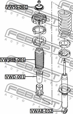 Febest VWSHB-001 - Пильник амортизатора, захисний ковпак autocars.com.ua