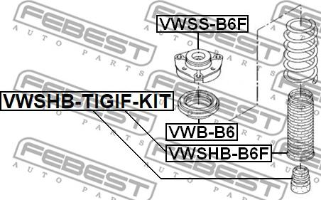 Febest VWSHB-TIGIF-KIT - Пилозахисний комплект, амортизатор autocars.com.ua