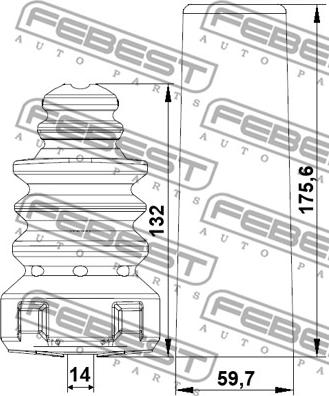 Febest VWSHB-TOURR-KIT - Пылезащитный комплект, амортизатор autodnr.net