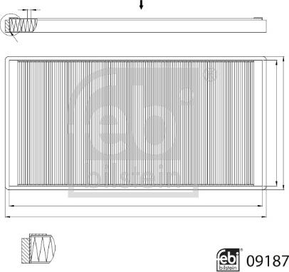 Febi Bilstein 09187 - Фільтр, повітря у внутрішній простір autocars.com.ua