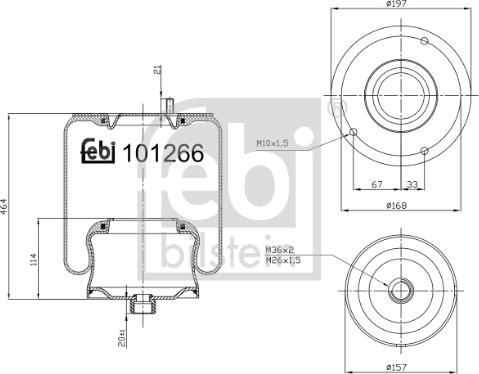 Febi Bilstein 101266 - Кожух пневматичної ресори autocars.com.ua