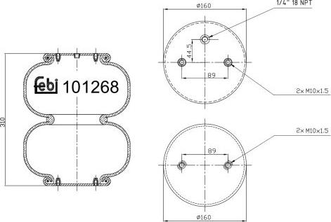 FEBI Bilstein 101268 - Кожух пневматичної ресори autocars.com.ua