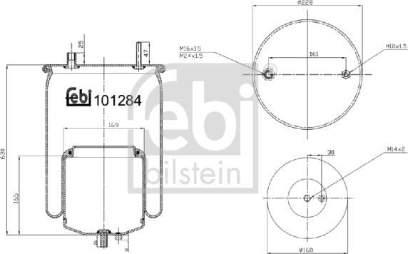 Febi Bilstein 101284 - Кожух пневматической рессоры avtokuzovplus.com.ua