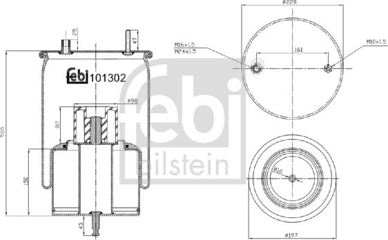 Febi Bilstein 101302 - Кожух пневматической рессоры avtokuzovplus.com.ua