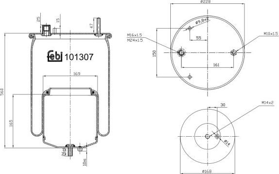 FEBI Bilstein 101307 - Кожух пневматичної ресори autocars.com.ua