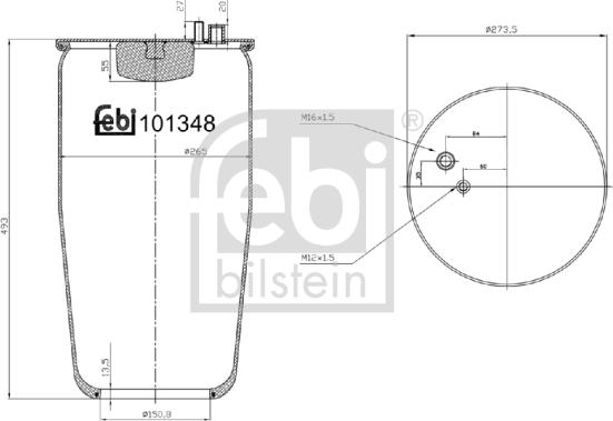 Febi Bilstein 101348 - Кожух пневматичної ресори autocars.com.ua