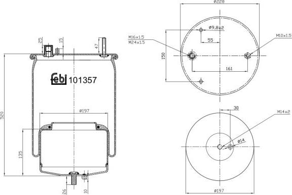 FEBI Bilstein 101357 - Кожух пневматичної ресори autocars.com.ua