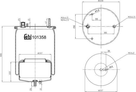FEBI Bilstein 101358 - Кожух пневматичної ресори autocars.com.ua
