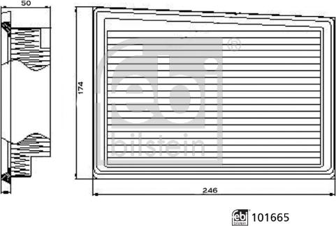 Febi Bilstein 101665 - Повітряний фільтр autocars.com.ua