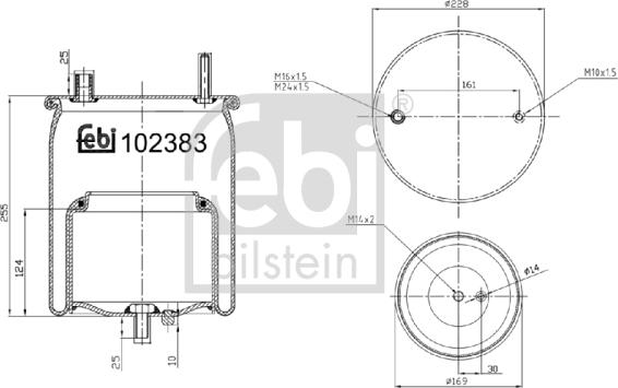 Febi Bilstein 102383 - Кожух пневматической рессоры avtokuzovplus.com.ua