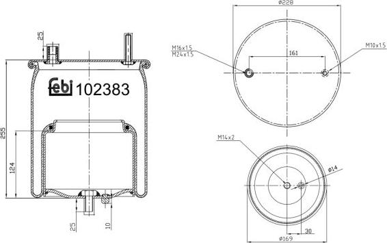 FEBI Bilstein 102383 - Кожух пневматичної ресори autocars.com.ua