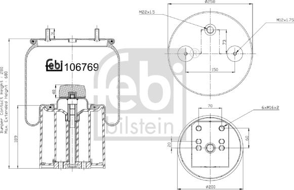 Febi Bilstein 106769 - Кожух пневматической рессоры avtokuzovplus.com.ua