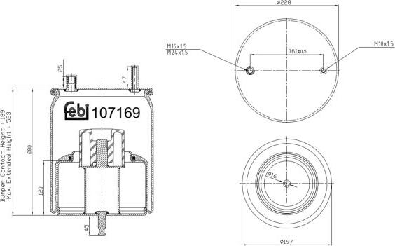 FEBI Bilstein 107169 - Кожух пневматичної ресори autocars.com.ua