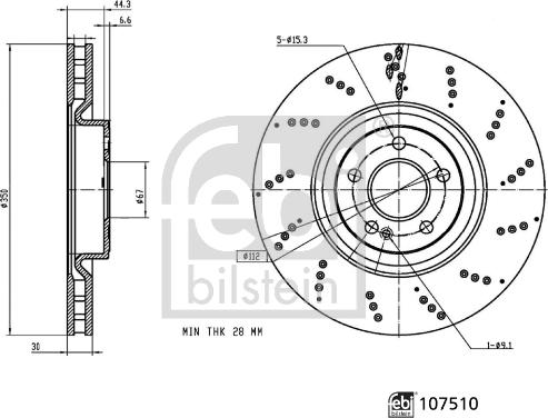 Febi Bilstein 107510 - Гальмівний диск autocars.com.ua