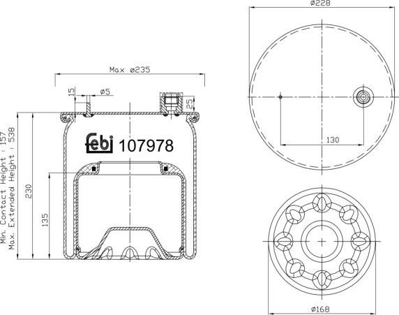 FEBI Bilstein 107978 - Кожух пневматичної ресори autocars.com.ua