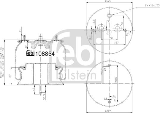 Febi Bilstein 108854 - Кожух пневматичної ресори autocars.com.ua