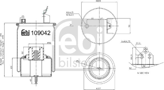 Febi Bilstein 109042 - Кожух пневматичної ресори autocars.com.ua