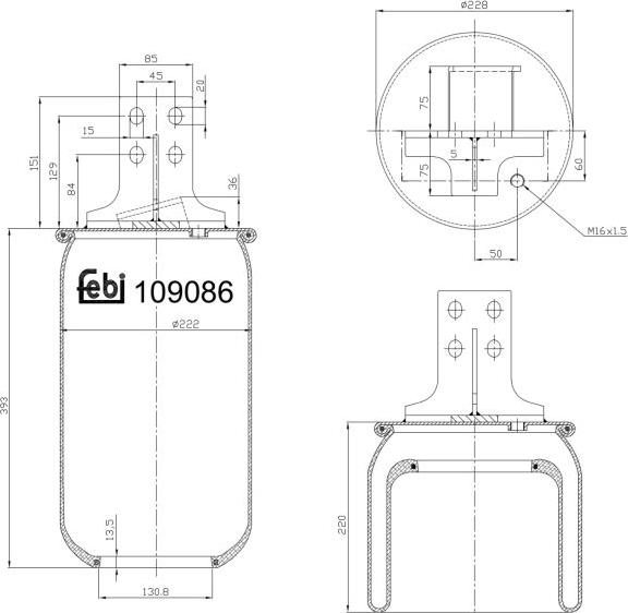 FEBI Bilstein 109086 - Кожух пневматичної ресори autocars.com.ua