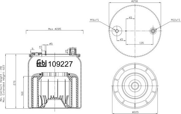 FEBI Bilstein 109227 - Кожух пневматичної ресори autocars.com.ua