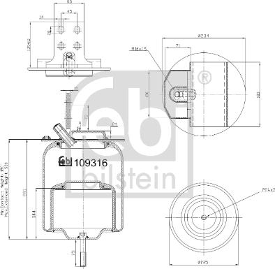 Febi Bilstein 109316 - Кожух пневматичної ресори autocars.com.ua