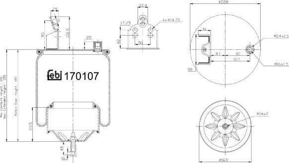 FEBI Bilstein 170107 - Кожух пневматичної ресори autocars.com.ua