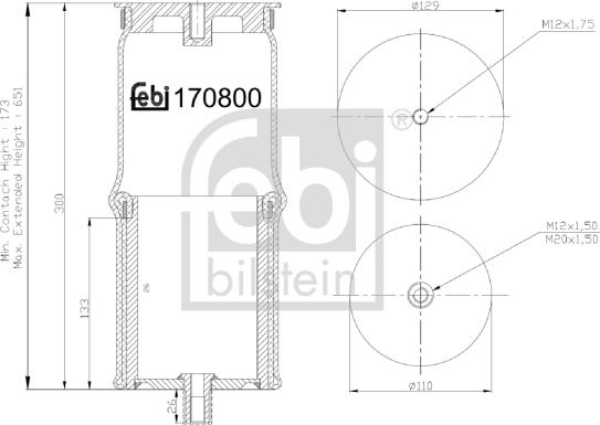 Febi Bilstein 170800 - Кожух пневматичної ресори autocars.com.ua