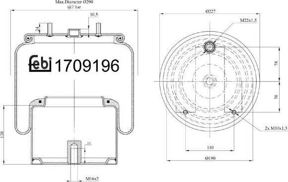 FEBI Bilstein 170919 - Кожух пневматичної ресори autocars.com.ua