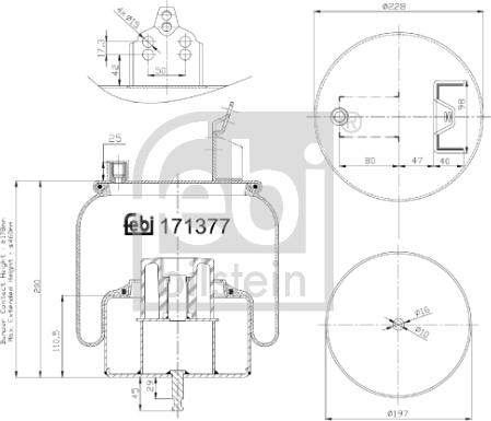 Febi Bilstein 171377 - Кожух пневматичної ресори autocars.com.ua