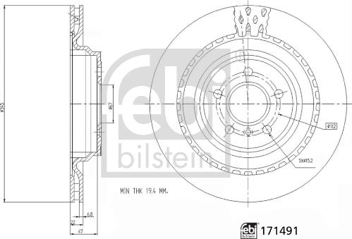 Febi Bilstein 171491 - Тормозной диск avtokuzovplus.com.ua