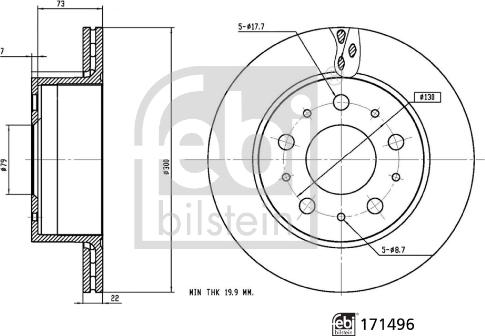 Febi Bilstein 171496 - Тормозной диск avtokuzovplus.com.ua