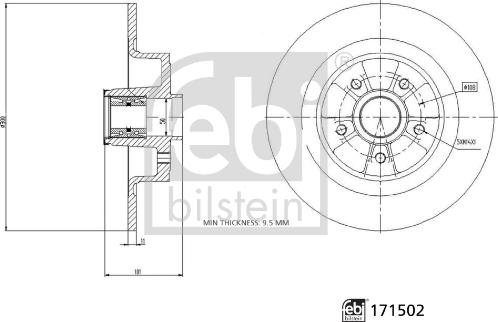 Febi Bilstein 171502 - Тормозной диск avtokuzovplus.com.ua