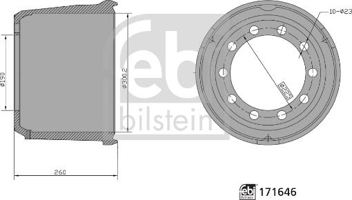 Febi Bilstein 171646 - Гальмівний барабан autocars.com.ua