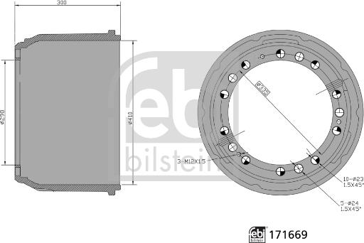 Febi Bilstein 171669 - Тормозной барабан avtokuzovplus.com.ua