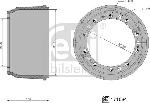 Febi Bilstein 171684 - Тормозной барабан avtokuzovplus.com.ua