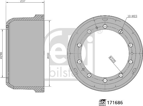 Febi Bilstein 171686 - Тормозной барабан avtokuzovplus.com.ua